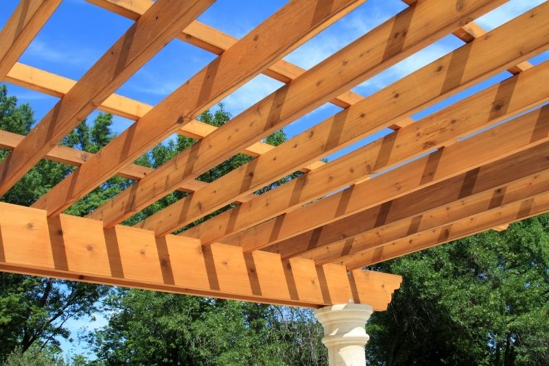 modern pergola attached to house